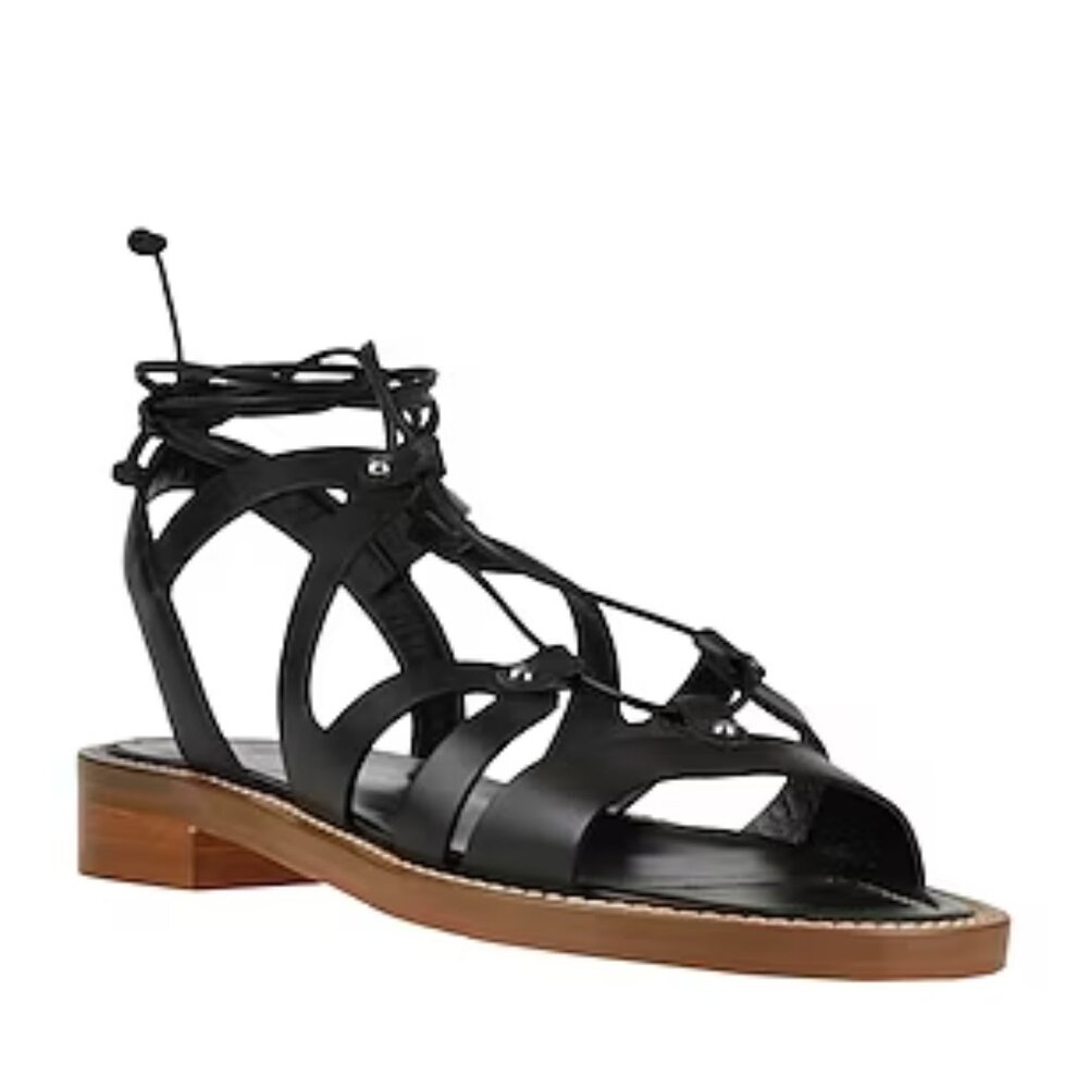 Guglielmo Rotta Women's Gladiator Leather Black Sandals size 36
